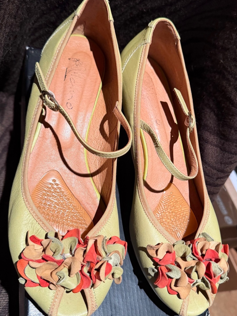 Luna Rombos Women's (mint) Green Floral Accent Mary Jane Wedge